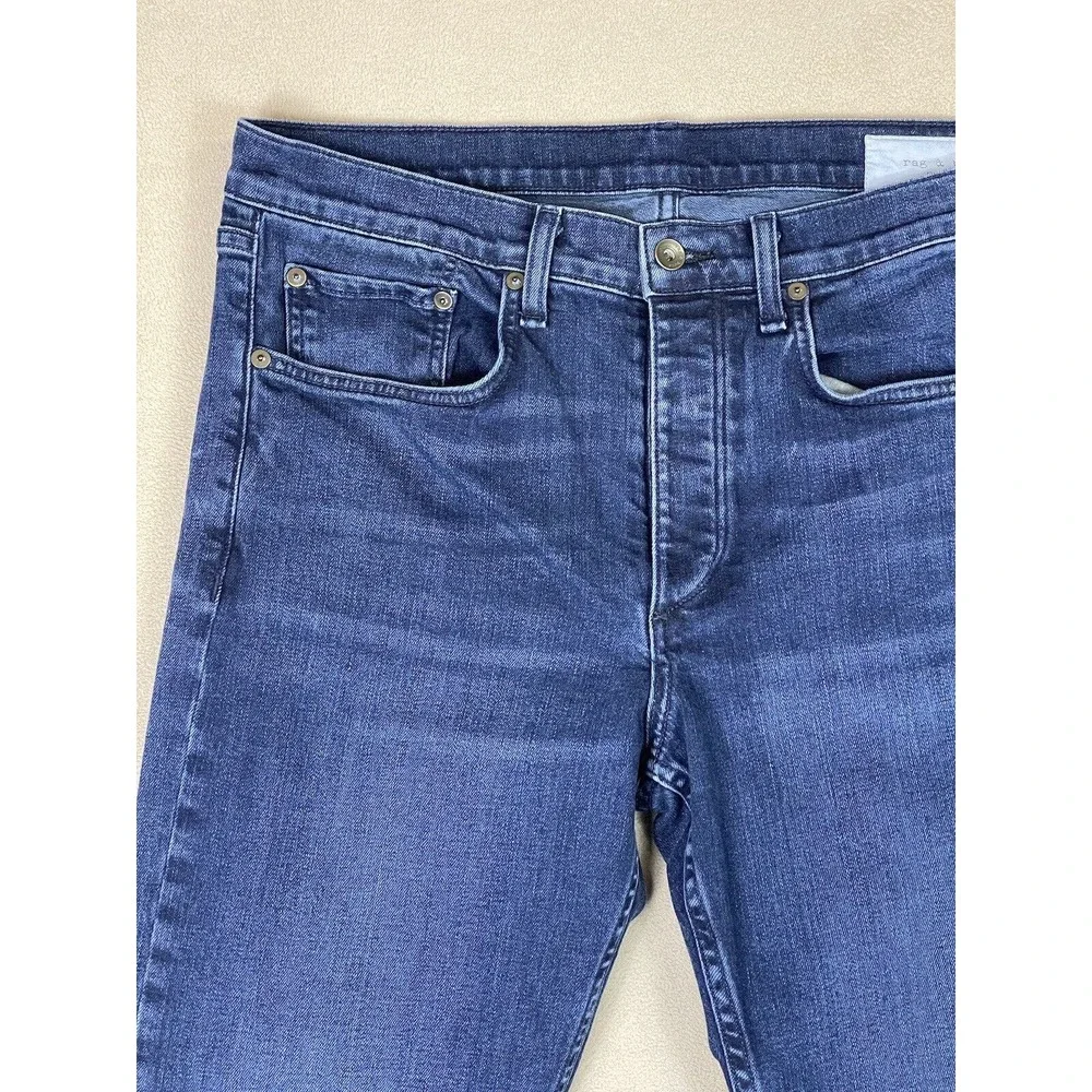 Rag & Bone Jeans Mens 33 Blue Straight Button Fly Casual‎ Workwear Denim Adult